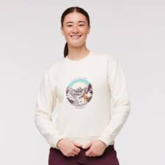 Cotopaxi Traveling Llama Organic Cotton Sweatshirt small cream 'gear for good' - Picture 1 of 7